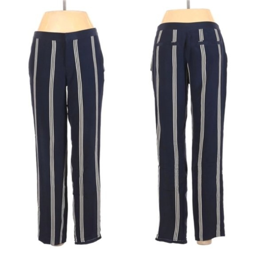 Juicy Couture Navy Striped Mid Rise Pants